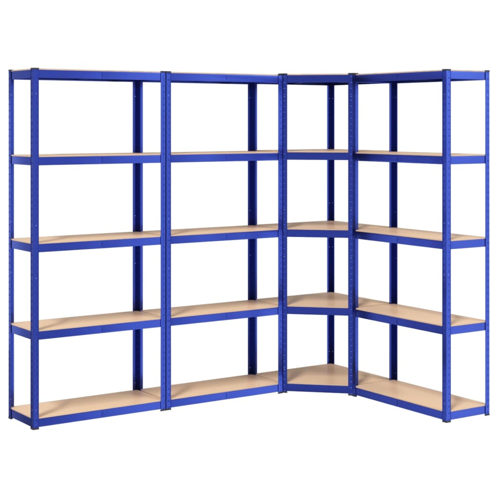 VidaXL Étagère de rangement 5 couches 4 pcs acier bois traité bleu