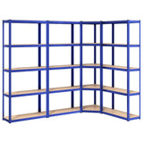 VidaXL Étagère de rangement 5 couches 4 pcs acier bois traité bleu