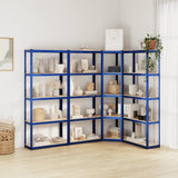 VidaXL Étagère de rangement 5 couches 4 pcs acier bois traité bleu