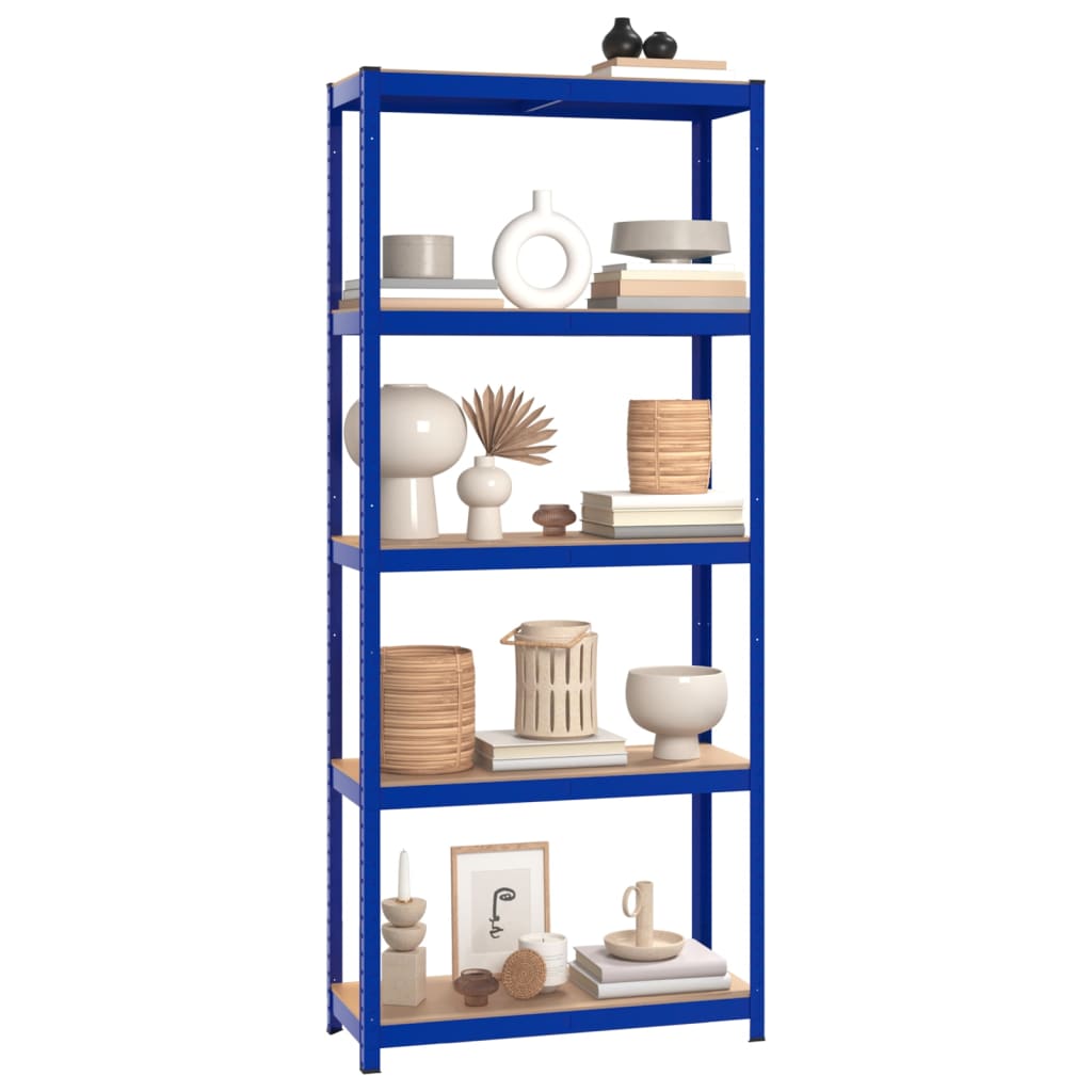 VidaXL Étagère de rangement 5 couches 5 pcs acier bois traité bleu