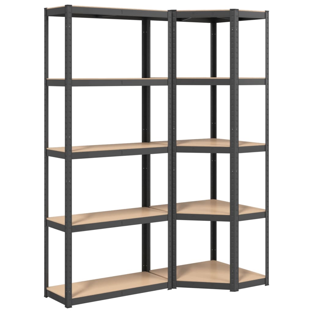 VidaXL Étagère de rangement 5 couches 2 pcs acier bois traité couleur anthracite