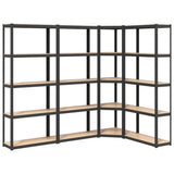 VidaXL Étagères de rangement 4 pcs 5 couches en acier et bois d'ingénierie couleur anthracite