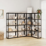 VidaXL Étagères de rangement 4 pcs 5 couches en acier et bois d'ingénierie couleur anthracite