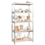 VidaXL Étagères de rangement 5 couches 4 pcs acier et bois d'ingénierie couleur argent