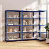 VidaXL Étagères de rangement 3 pcs 5 couches en acier et bois d'ingénierie bleu