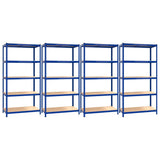 VidaXL Étagère de rangement 5 couches 4 pcs acier bois traité bleu