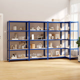 VidaXL Étagère de rangement 5 couches 4 pcs acier bois traité bleu