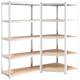 VidaXL Étagère de rangement 5 couches 2 pcs acier et bois d'ingénierie couleur argent