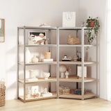 VidaXL Étagère de rangement 5 couches 2 pcs acier et bois d'ingénierie couleur argent