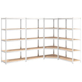 VidaXL Étagères de rangement 5 couches 4 pcs acier et bois d'ingénierie couleur argent