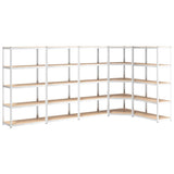VidaXL Étagères de rangement 5 couches 5 pcs acier et bois d'ingénierie couleur argent