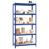 VidaXL Étagères de rangement 3 pcs 5 couches en acier et bois d'ingénierie bleu
