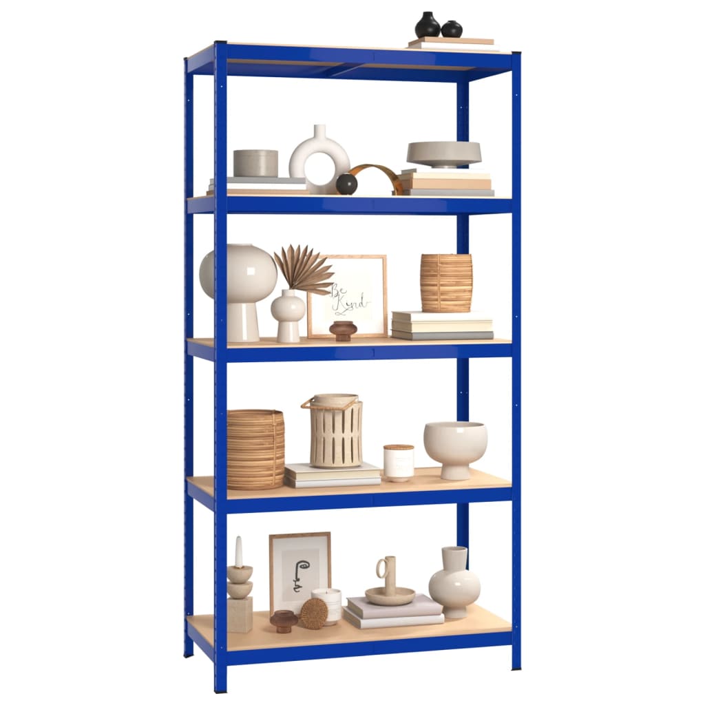 VidaXL Étagère de rangement 5 couches 4 pcs acier bois traité bleu