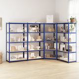 VidaXL Étagère de rangement 5 couches 4 pcs acier bois traité bleu