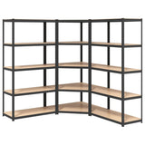 VidaXL étagères de rangement 5 couches 3 pièces acier bois traité couleur anthracite