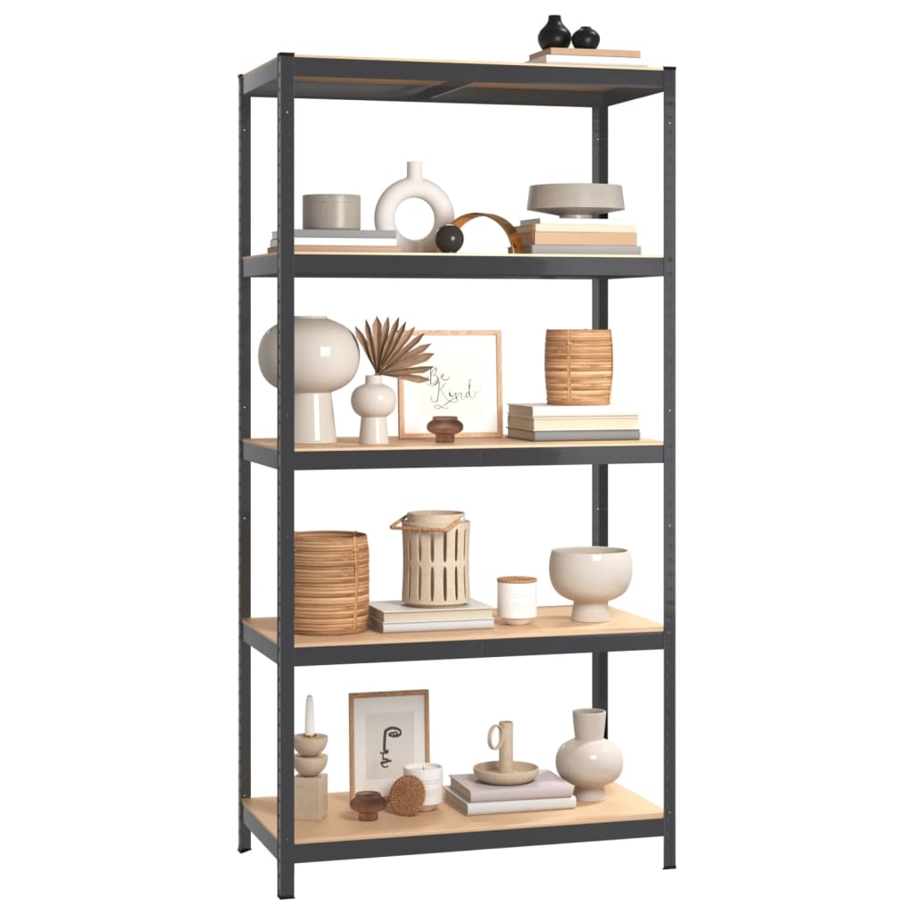 VidaXL étagères de rangement 5 couches 3 pièces acier bois traité couleur anthracite