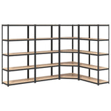 VidaXL Étagères de rangement 4 pcs 5 couches en acier et bois d'ingénierie couleur anthracite