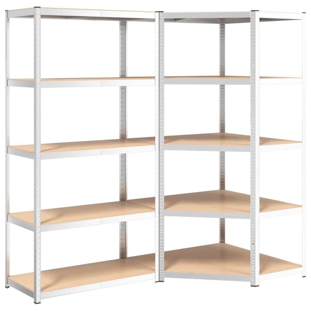 VidaXL Étagères de rangement 5 couches 2 pcs acier et bois d'ingénierie couleur argent