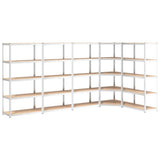 VidaXL Étagères de rangement 5 couches 5 pcs acier et bois d'ingénierie couleur argent