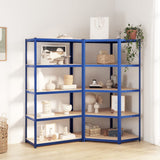 VidaXL Étagère de rangement 5 couches 2 pcs acier bois traité bleu