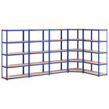 VidaXL Étagère de rangement 5 couches 5 pcs acier bois traité bleu