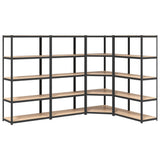 VidaXL Étagères de rangement 4 pcs 5 couches en acier et bois d'ingénierie couleur anthracite