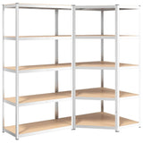 VidaXL Étagère de rangement 5 couches 2 pcs acier et bois d'ingénierie couleur argent