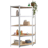 VidaXL Étagère de rangement 5 couches 2 pcs acier et bois d'ingénierie couleur argent