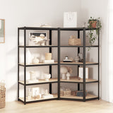 VidaXL Étagères de rangement 5 couches robustes 2 pièces en acier et bois d'ingénierie gris