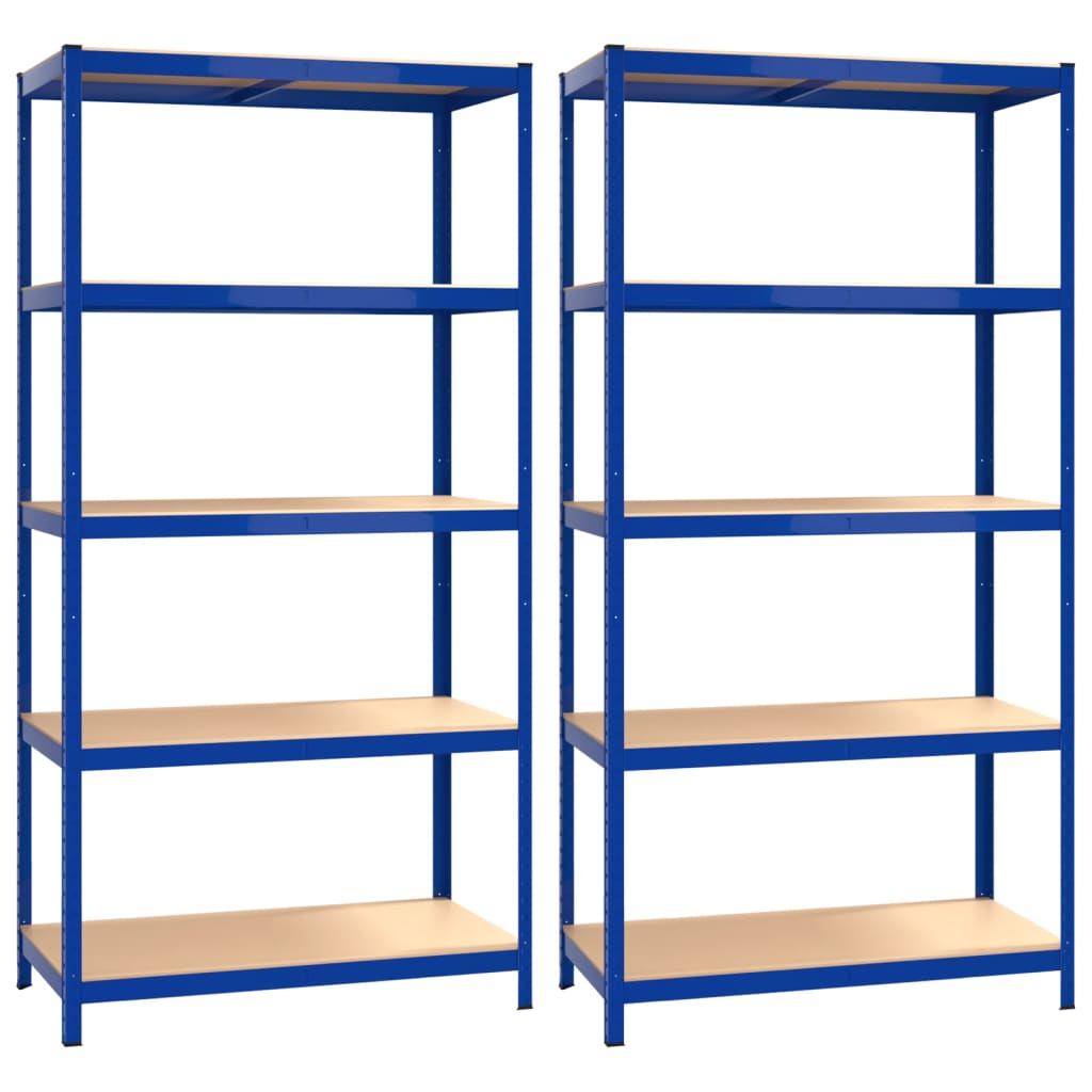 VidaXL Étagère de rangement 5 couches 2 pcs acier bois traité bleu