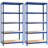 VidaXL Étagère de rangement 5 couches 2 pcs acier bois traité bleu
