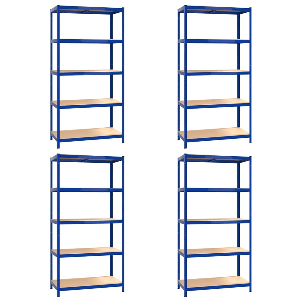 VidaXL Étagère de rangement 5 couches 4 pcs acier bois traité bleu