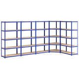 VidaXL Étagère de rangement 5 couches 5 pcs acier bois traité bleu