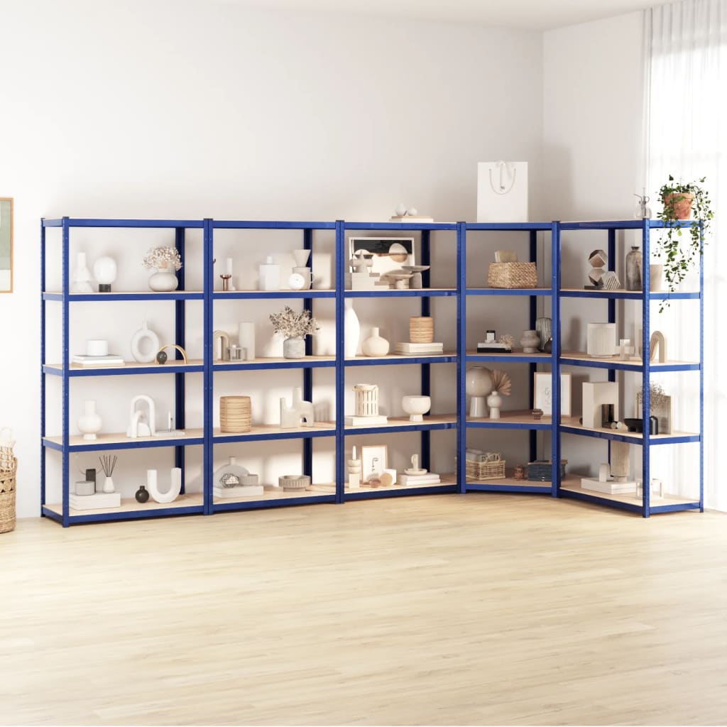 VidaXL Étagère de rangement 5 couches 5 pcs acier bois traité bleu