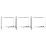 Racks de pneus Vidaxl 2 couches 3 PCS 110x40x110 cm en acier argenté coloré