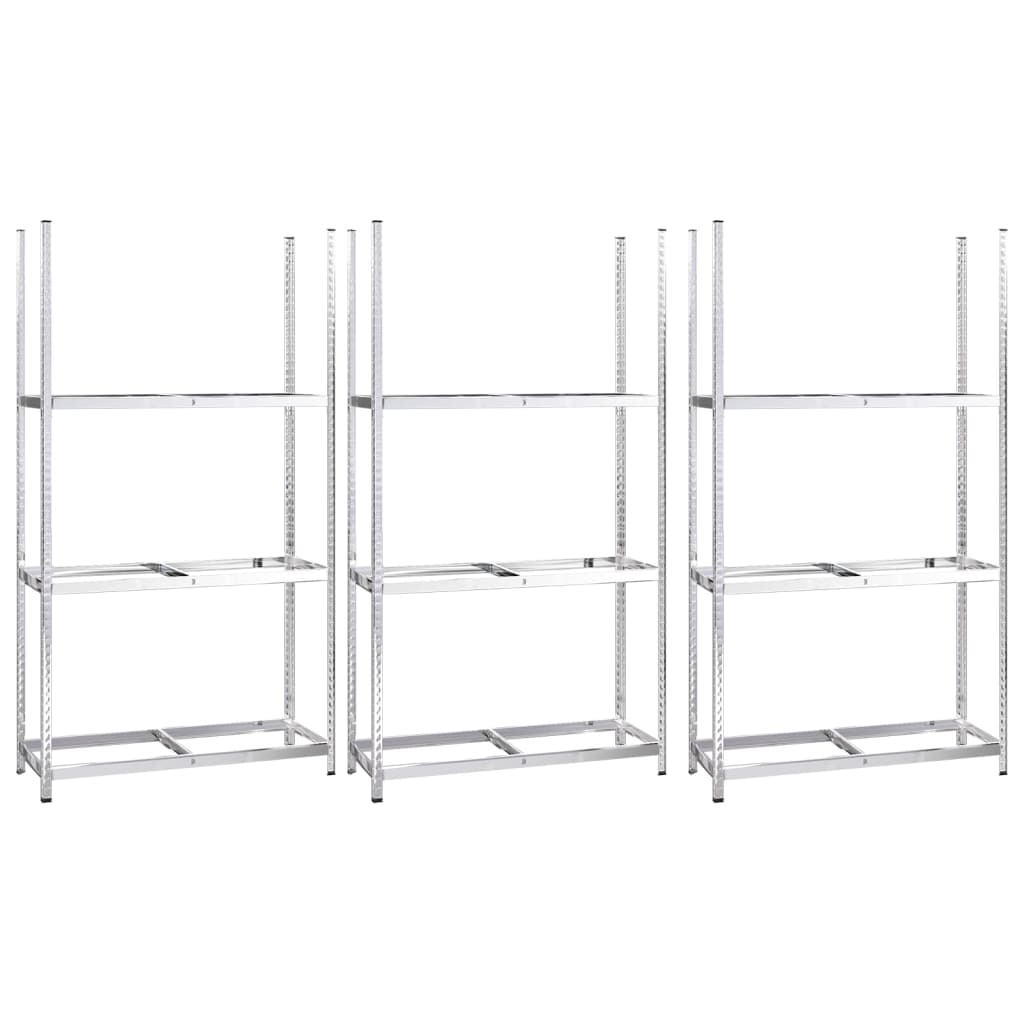 Vidaxl Tire racks 3-layer 3 st 110x40x200 cm steel silver colored