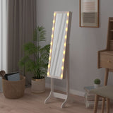 Vidaxl Specchio staccato con LED 34x37x146 cm bianco