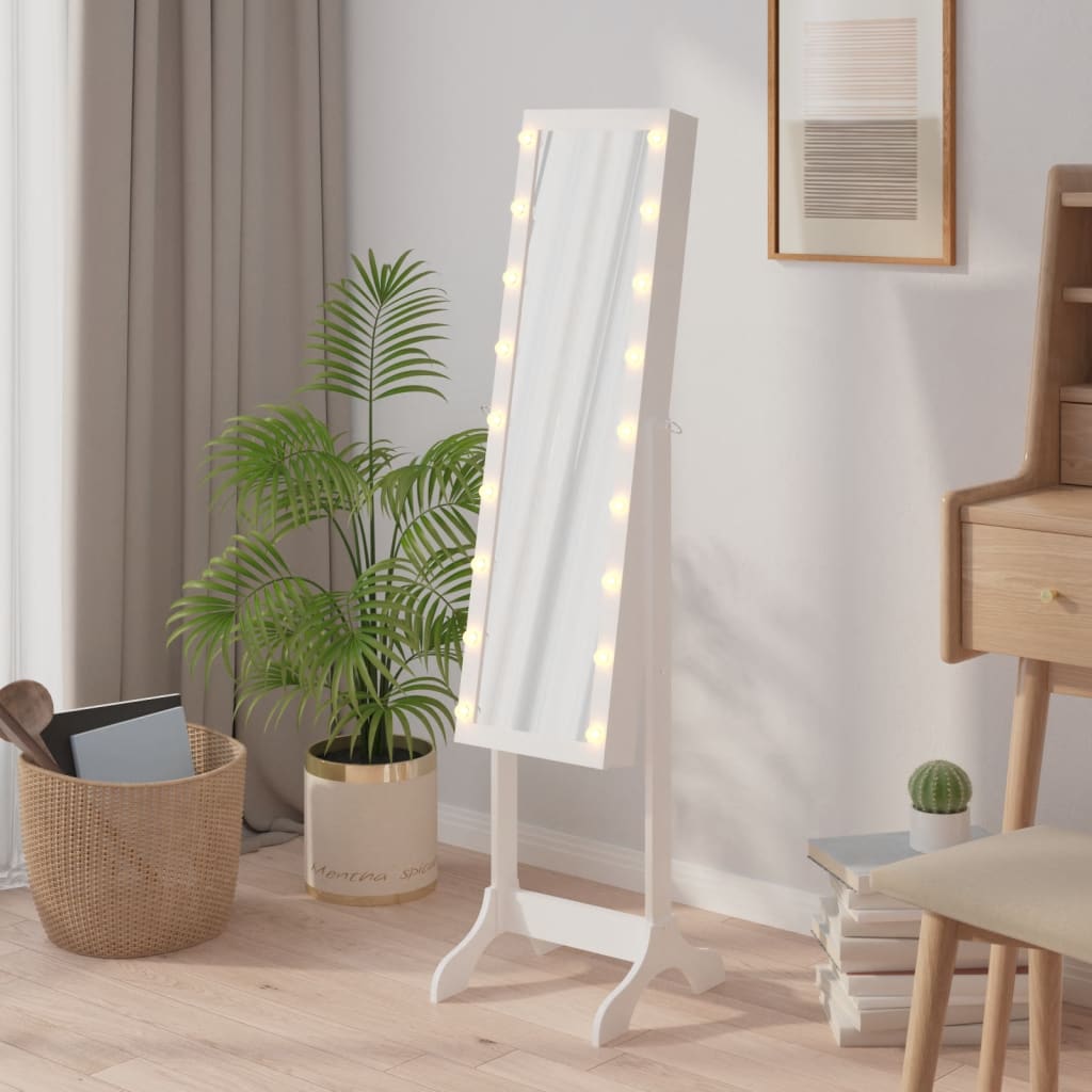 Vidaxx miroir autoportant avec LED 34x37x146 cm blanc
