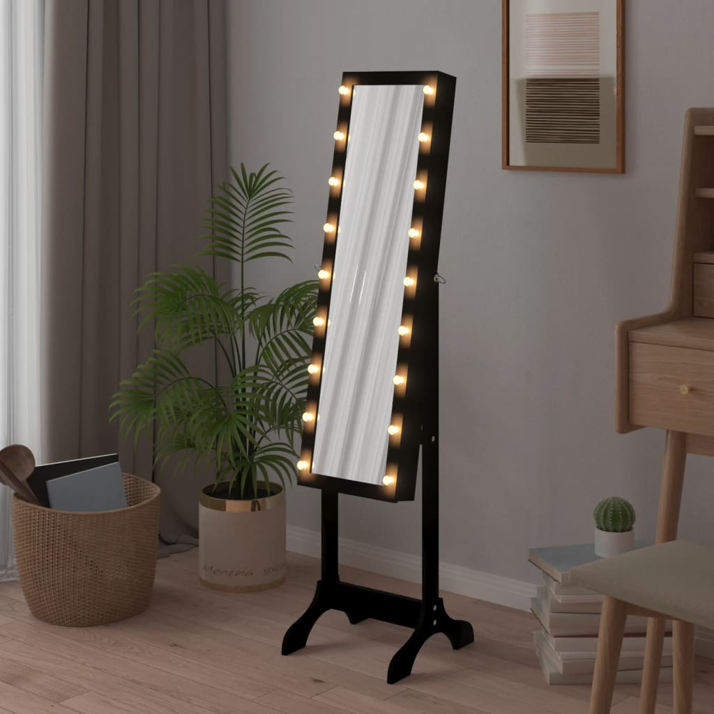 Vidaxx miroir sur pied avec LED 34x37x146 cm noir