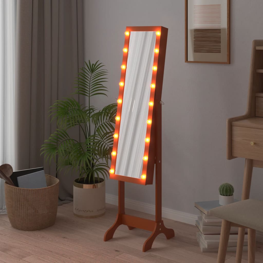 Miroir sur pied Vidaxx avec LED 34x37x146 cm