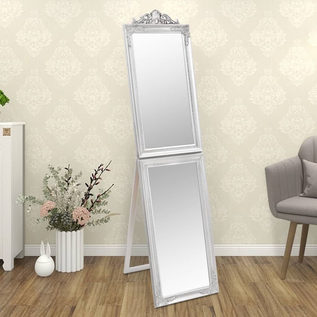 Vidaxx miroir autoportant 45x180 cm blanc argent