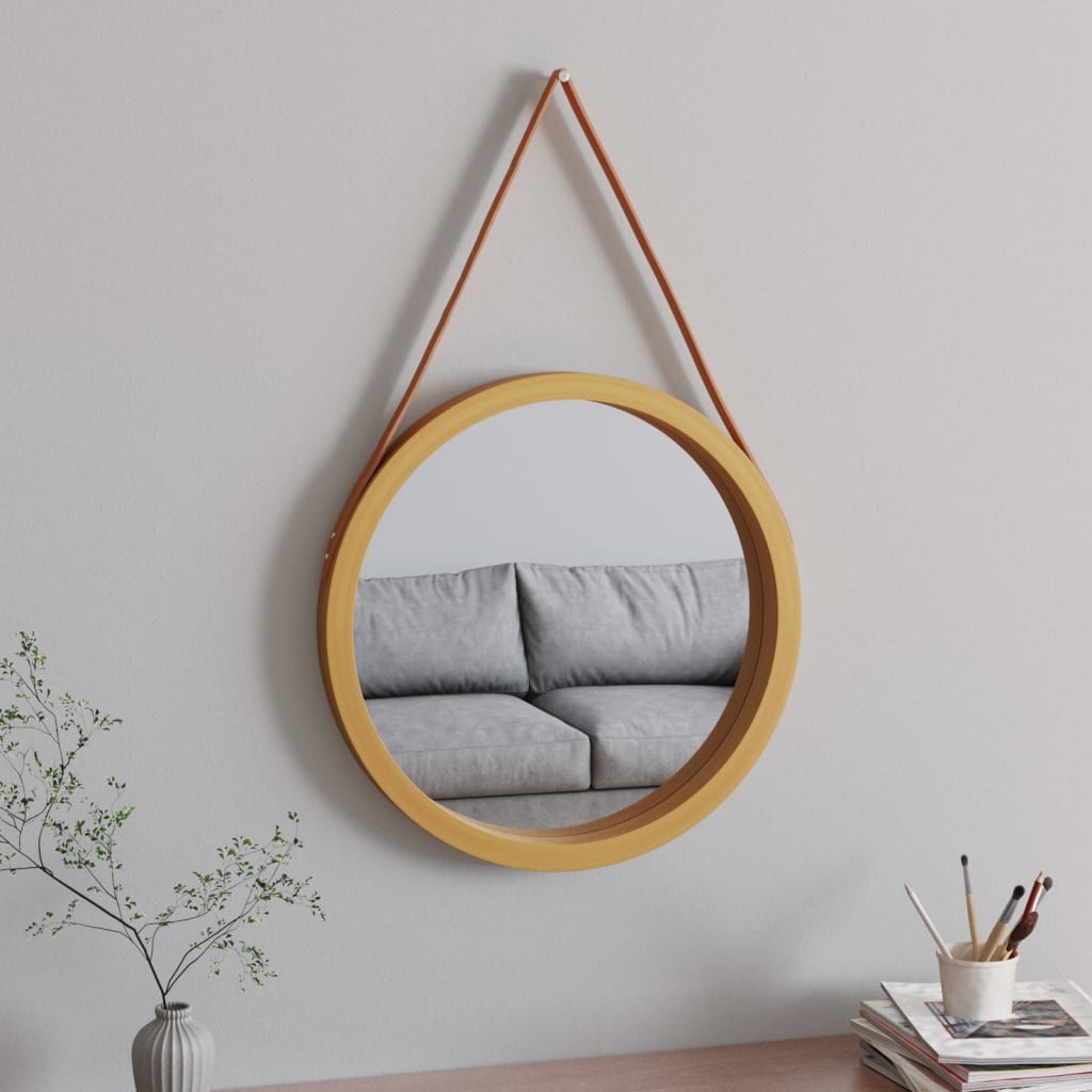 Espejo de pared Vidaxl con neumáticos Ø 55 cm de oro