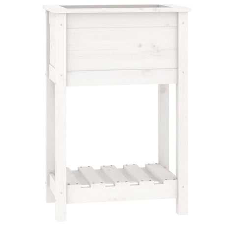 Vidaxx jardinière avec étagère 54x34,5x81 cm bois de pin massif blanc