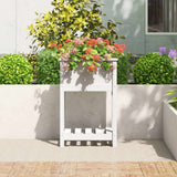 Vidaxx jardinière avec étagère 54x34,5x81 cm bois de pin massif blanc