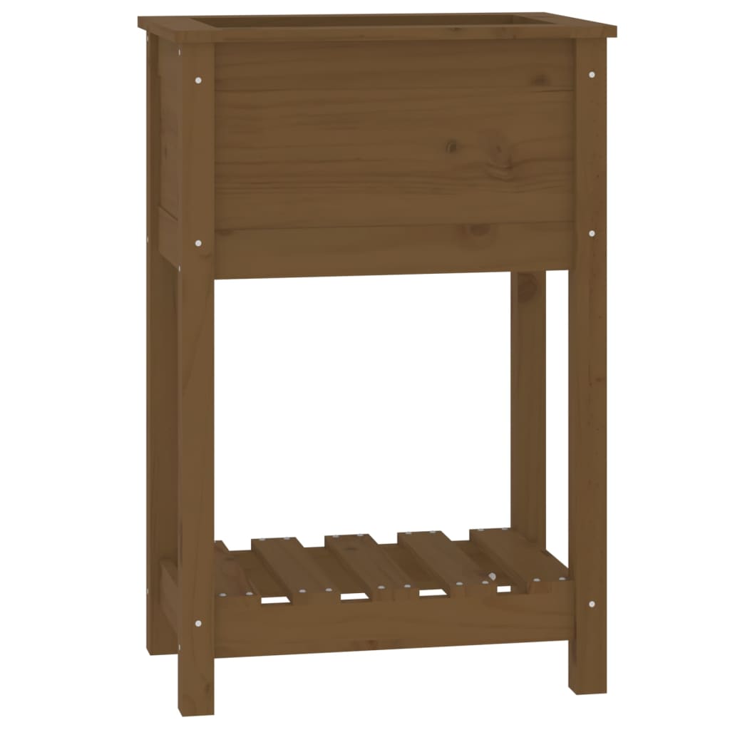 Vidaxx jardinière avec étagère 54x34,5x81 cm bois de pin brun miel