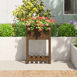 Vidaxl planter med hylde 54x34.5x81 cm fyrretræ honningbrun