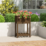 Vidaxx jardinière avec étagère 54x34,5x81 cm bois de pin brun miel