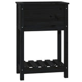 VidaXL Jardinière avec étagère 54x34,5x81 cm bois de pin massif noir