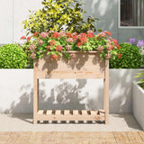VidaXL Jardinière avec étagère 82,5x34,5x81 cm bois de pin massif