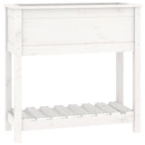 Vidaxx jardinière avec étagère 82,5x34,5x81 cm bois de pin massif blanc